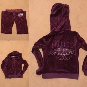 Juicy couture velour tracksuit deep purple